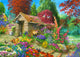 The Garden Shed Poster Print by John Francis, a serene garden shed artwork.