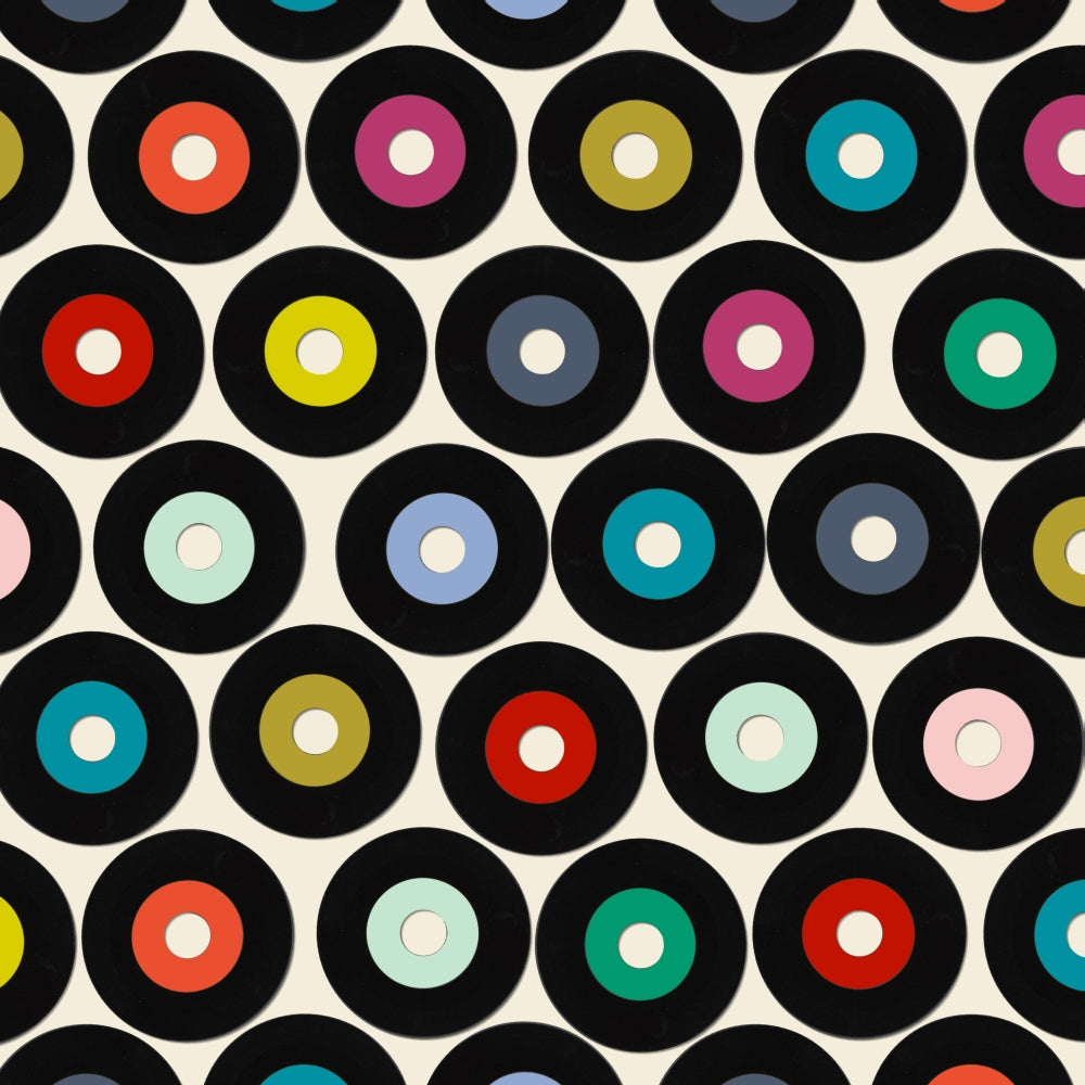 VINYL Poster Print by Sharon Turner showcasing vibrant colors and music theme.