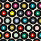 VINYL Poster Print by Sharon Turner showcasing vibrant colors and music theme.