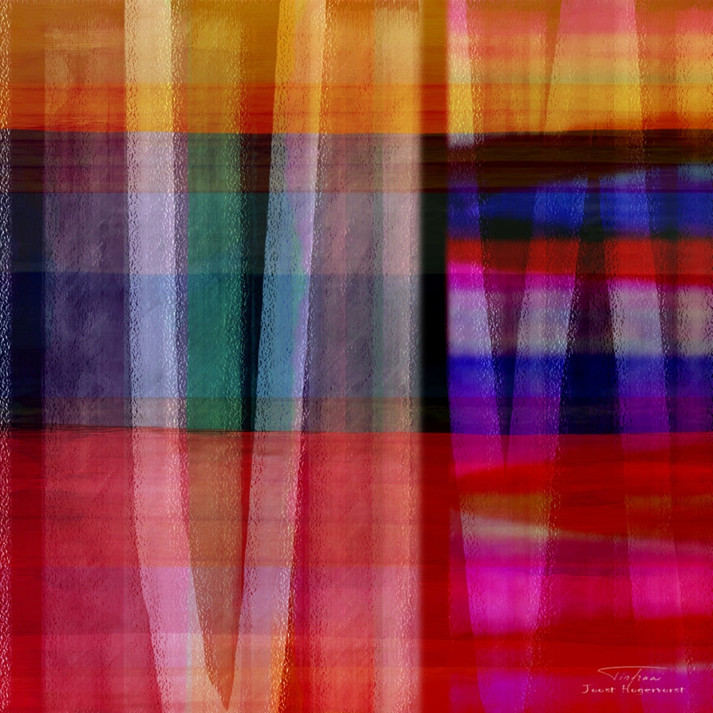 Abstract Cross Lines Poster Print by Joost Hogervorst, vibrant modern art