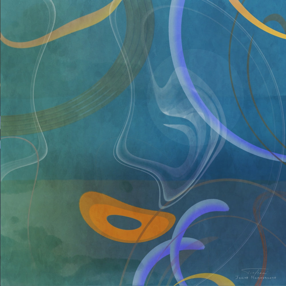 Abstract Twirl 04 Poster Print by Joost Hogervorst showcasing vibrant colors.