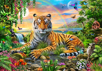 King of the Jungle poster print by Adrian Chesterman featuring a majestic lion.