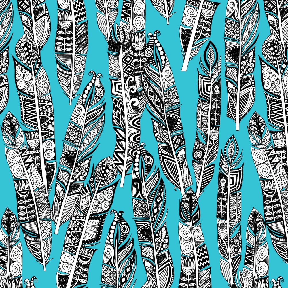 Geo Feathers Poster Print by Sharon Turner showcasing elegant feather design.