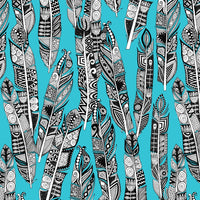 Geo Feathers Poster Print by Sharon Turner showcasing elegant feather design.