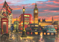 Raining Parliament Square Poster Print by Dominic Davidson