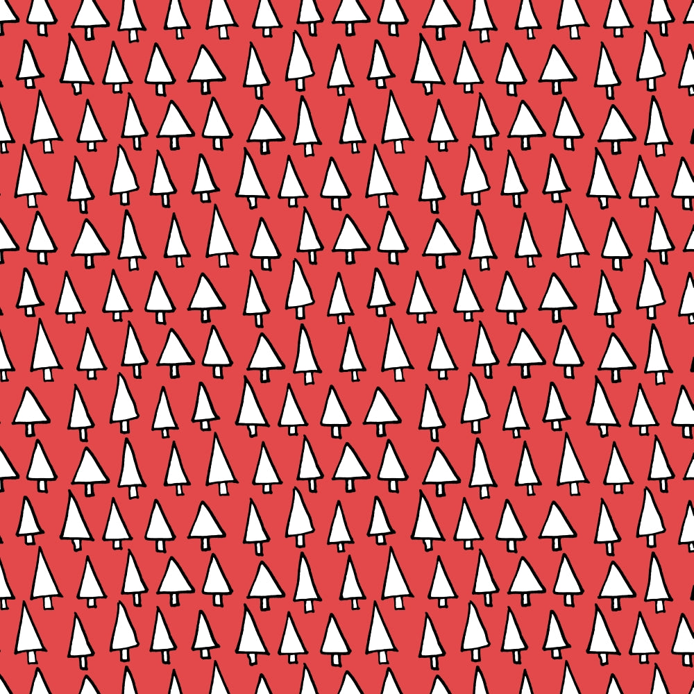 CAL TREE RED Poster Print by Sharon Turner featuring a vibrant red tree.