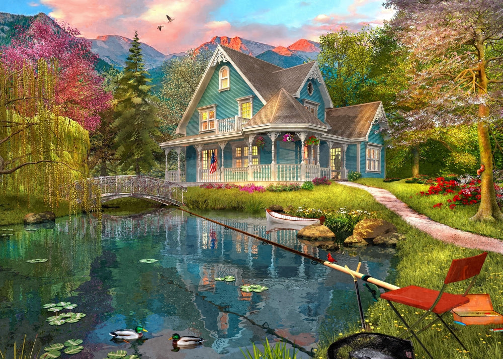 Fishing Retreat Poster Print by Dominic Davidson, serene nature scene