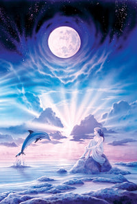 Dolphin Dream 1 Poster Print by Robin Koni, vibrant marine artwork.