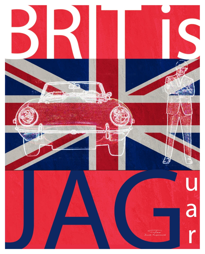 Travel BRIT IS 02 Poster Print by Joost Hogervorst, vibrant travel-themed artwork.