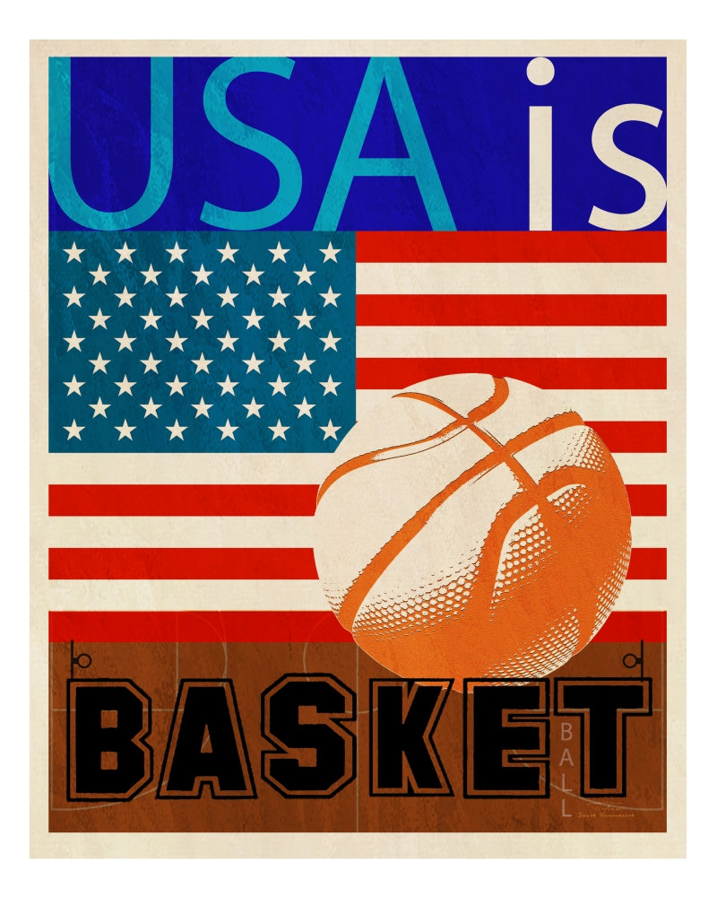 USA IS Basketball Poster Print by Joost Hogervorst