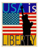 USA IS Liberty Statue Poster Print by Joost Hogervorst featuring the iconic Statue of Liberty.
