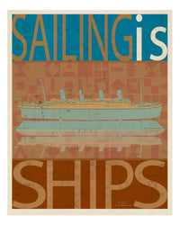 Sailing IS Titanic Model Poster Print by Joost Hogervorst, showcasing a historic ocean liner.