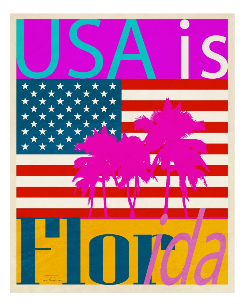 USA IS Florida Poster Print by Joost Hogervorst showcasing vibrant Florida landscapes.