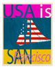 USA IS San Francisco Poster Print by Joost Hogervorst showcasing the iconic skyline.