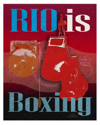RIO Boxing Poster Print by Joost Hogervorst showcasing dynamic boxing imagery.