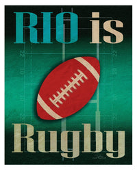 RIO Rugby Poster Print by Joost Hogervorst showcasing thrilling rugby action.