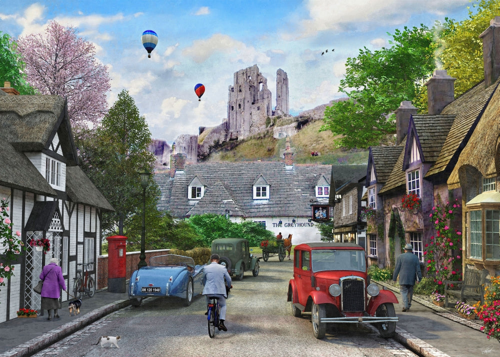 Corfe Castle Poster Print by Dominic Davidson showcasing majestic ruins.