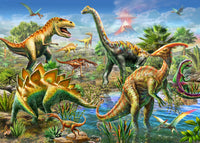 Jurassic Playground Poster Print by Adrian Chesterman featuring dinosaurs