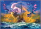 Dragons and Ship Art Print by Jan Patrick showcasing a ship and dragons.