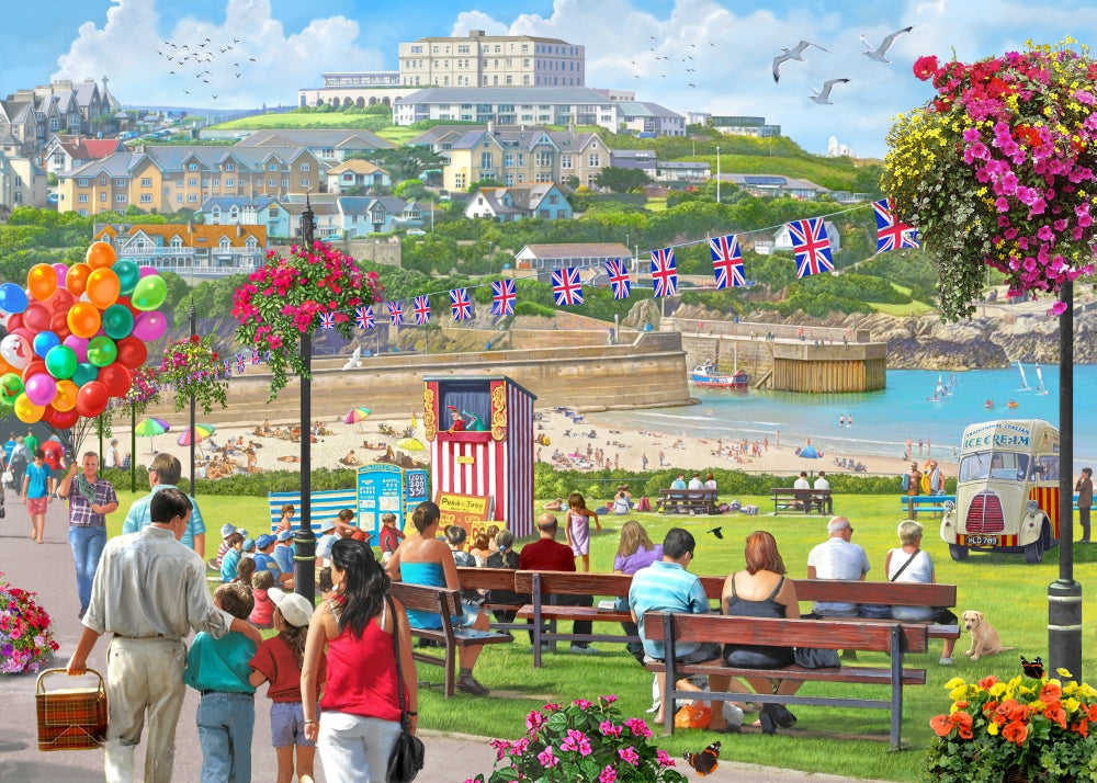 Newquay Hill Poster Print by Steve Crisp - Coastal Landscape Art