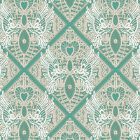 Love Bird Lace Mint Poster Print by Sharon Turner featuring romantic love birds in a delicate lace design.