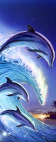 Riding The Wave Variant 1 Poster Print by Robin Koni capturing the ocean's energy.
