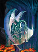 Dragon Lair Poster Print by Robin Koni featuring mythical dragons in a fantasy setting.