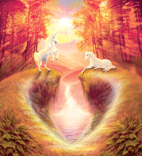 Unicorn Spell Wizard Poster Print by Andrew Farley, featuring a magical wizard and vibrant colors.