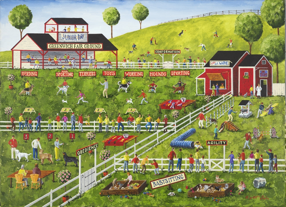Blue Ribbon Poster Print by Art Poulin, vibrant art piece