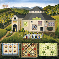 The Quilters Barn Art Print by Art Poulin showcasing vibrant colors and intricate details.