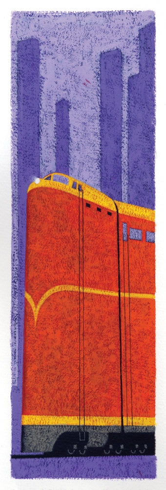 Tall Train Poster Print by Brian James showcasing a vintage train.