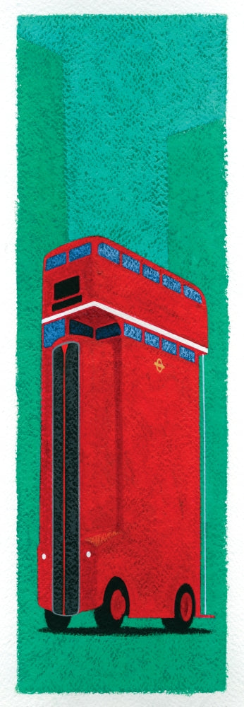 Tall Bus Poster Print by Brian James showcasing urban art.