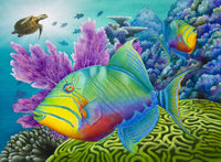 Trigger Happy Poster Print by Carolyn Steele showcasing vibrant colors and playful design.