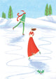 Christmas Skating Poster Print by Peter Adderley, winter scene with skaters