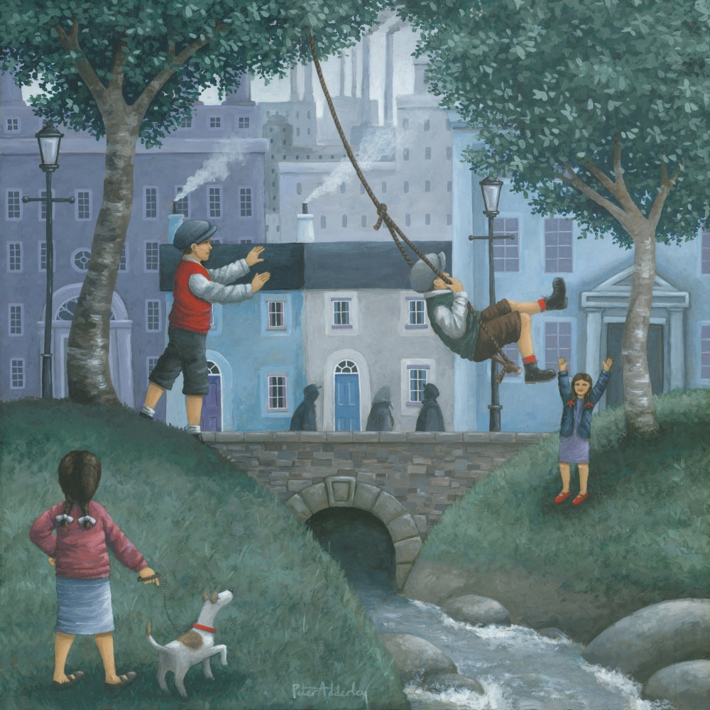 The Swing Poster Print by Peter Adderley - Vibrant art piece for home decor.