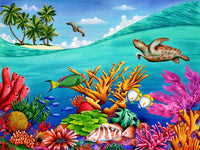 Swell Poster Print by Carolyn Steele showcasing ocean waves.