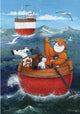 Animal Boat Adventure Poster Print featuring playful animals by Peter Adderley.