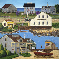 Spinnaker Bay Poster Print by Art Poulin showcasing a serene marina scene.