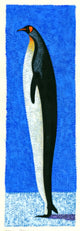 Tall Penguin Poster Print by Brian James showcasing a whimsical penguin design.