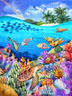Under The Rainbow Poster Print by Carolyn Steele showcasing vibrant colors and uplifting imagery.