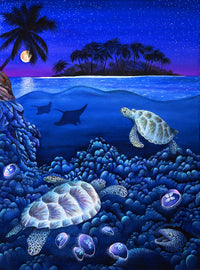 Moon Glow Poster Print by Carolyn Steele showcasing serene moonlight.