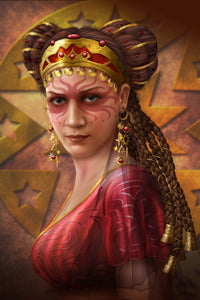 Gypsy Woman Poster Print by Ciro Marchetti showcasing vibrant colors and intricate details.