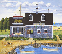 Wheels and Keels Poster Print by Art Poulin showcasing nautical and vintage vehicle themes.