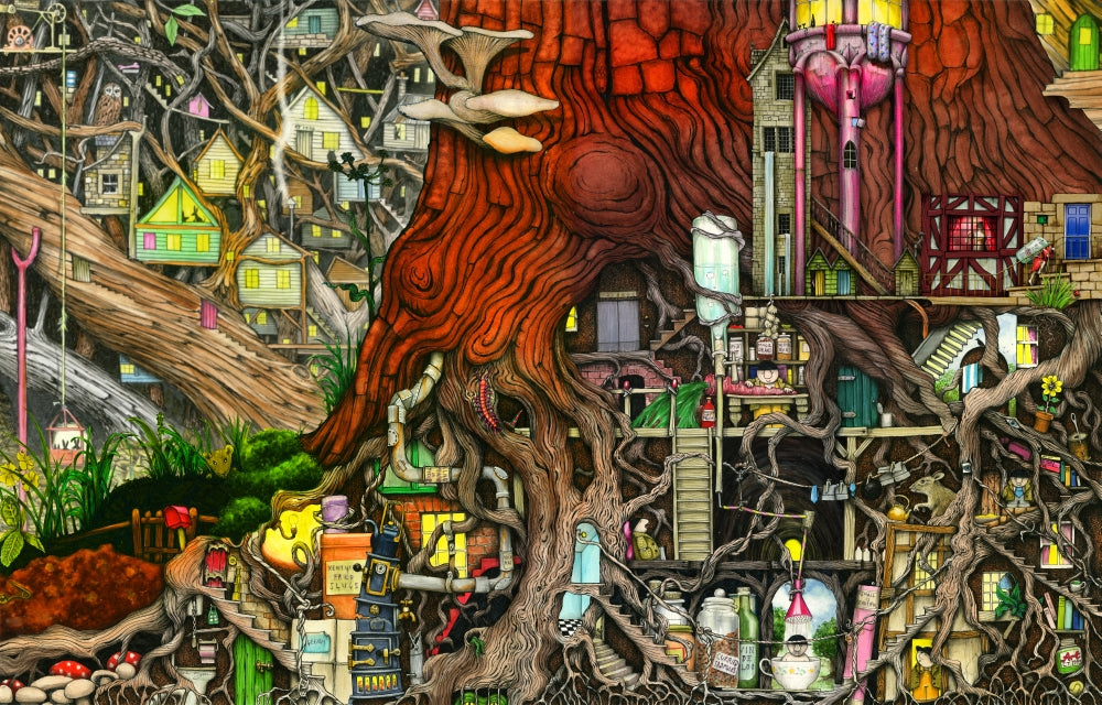 Back To Your Roots Variant 1 Poster Print by Colin Thompson, whimsical art design
