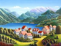 Spirit Mountains Poster Print by Andy Russell showcasing majestic mountain scenery.