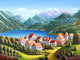 Spirit Mountains Poster Print by Andy Russell showcasing majestic mountain scenery.