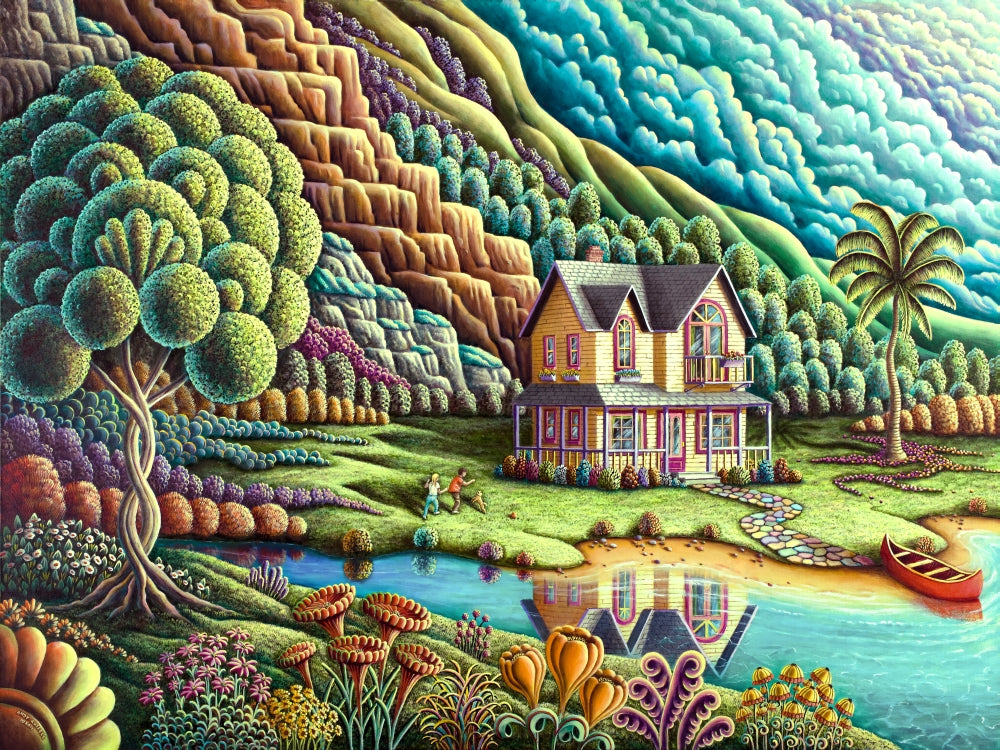 Summertime Poster Print by Andy Russell, colorful summer artwork.