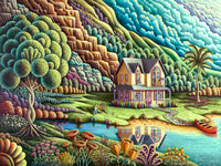 Summertime Poster Print by Andy Russell, colorful summer artwork.