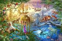Shangri La Poster Print by Ciro Marchetti showcasing a serene paradise landscape.
