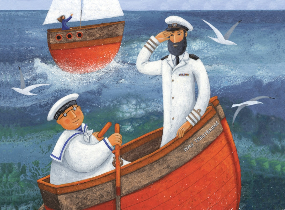 HMS Troutbridge Poster Print showcasing a nautical adventure.